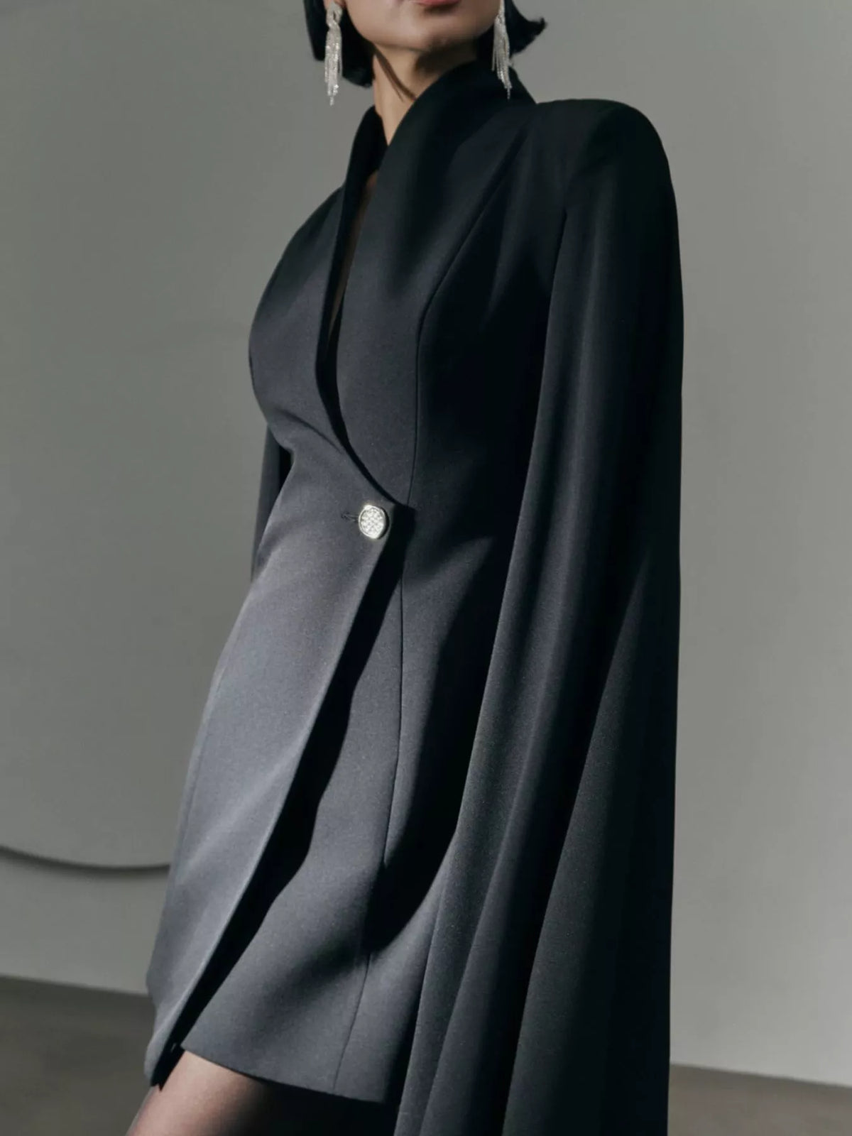 one button mini blazer dress back view