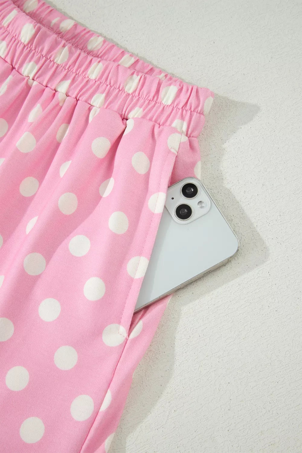 Polka Dot Short Sleeve Top and Shorts Set, view 8
