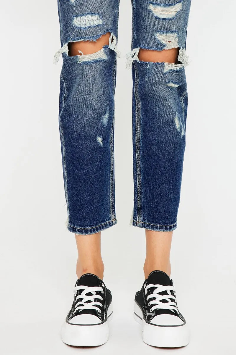 Kancan High Rise Distressed Mom Fit Jeans, view 10