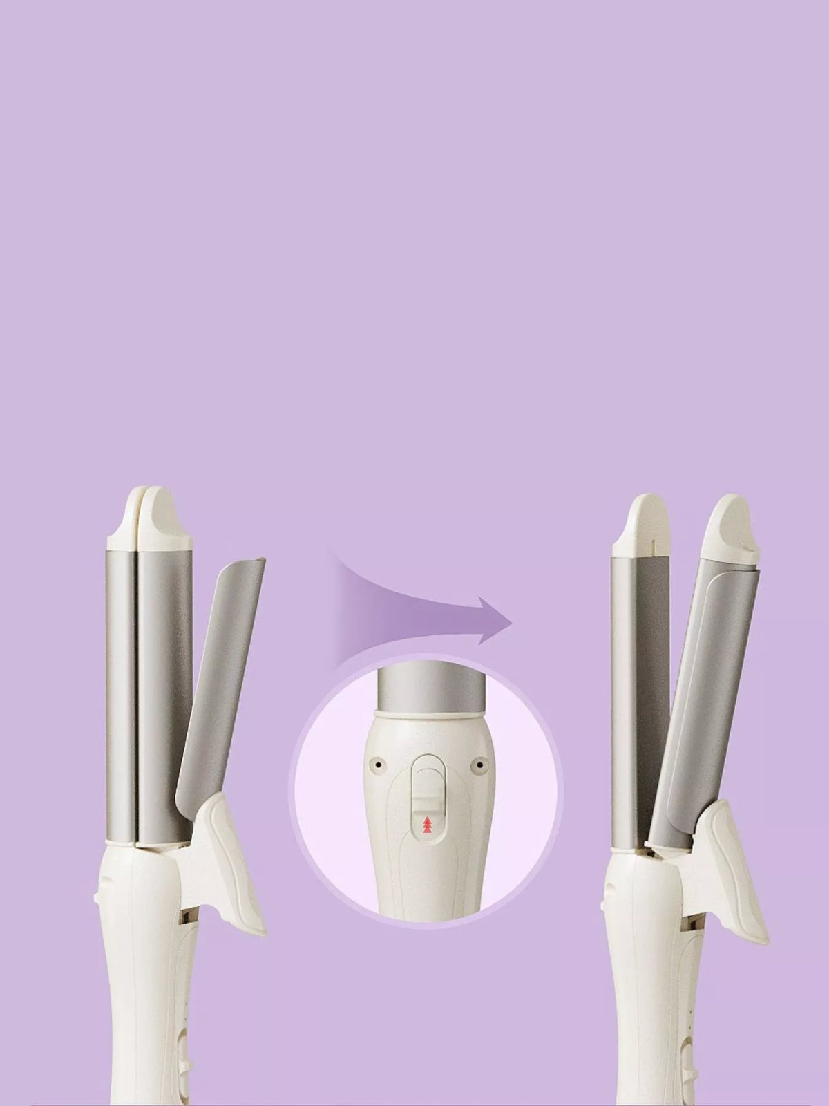 Curling iron barrel close up