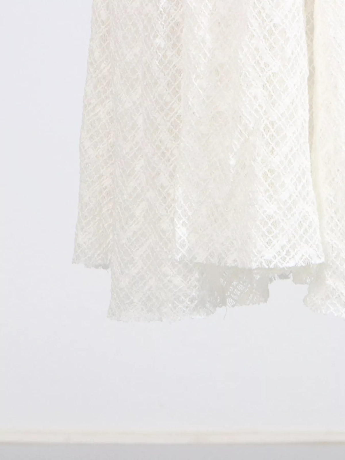 white lace mock neck long sleeve maxi dress fabric detail