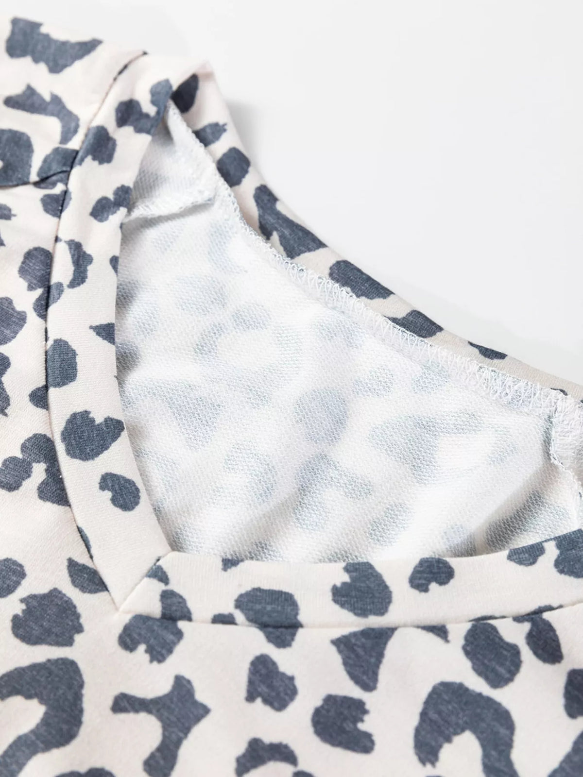 Coordinated leopard top and pant lounge set