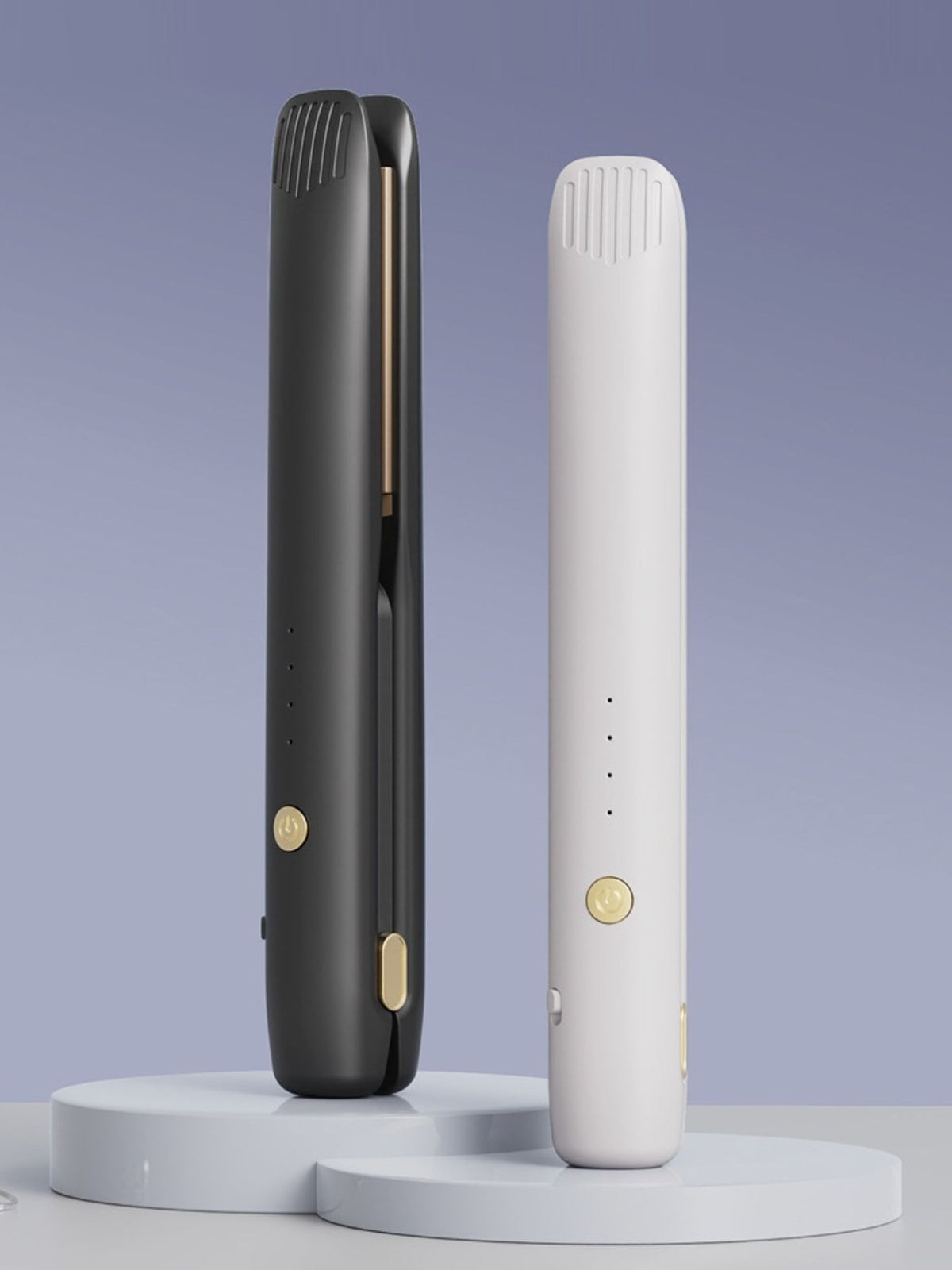 Portable cordless hair straightener front view