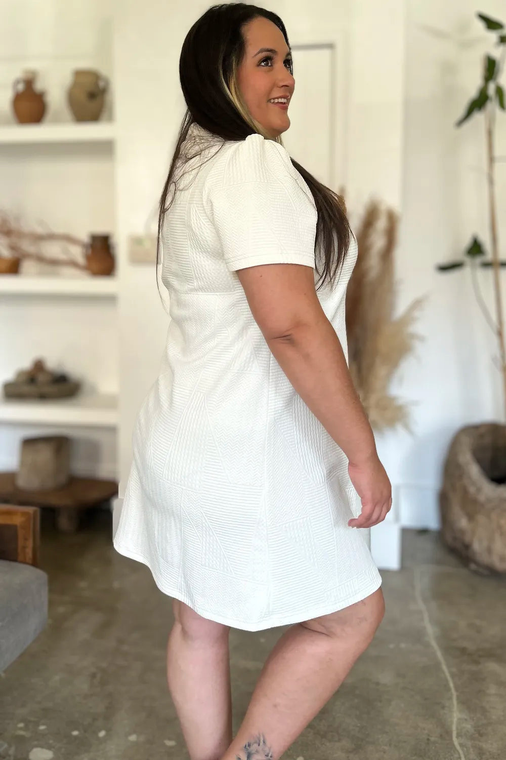 Textured dress back view
