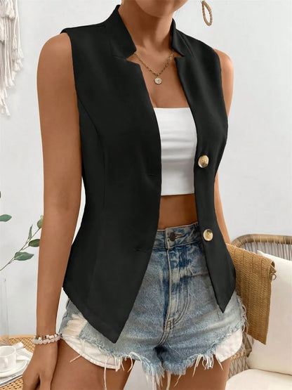 Button Down Vest Coat - Fashorio