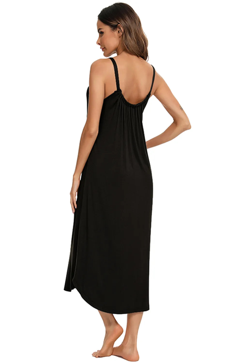 V-Neck Midi Lounge Dress - Fashorio