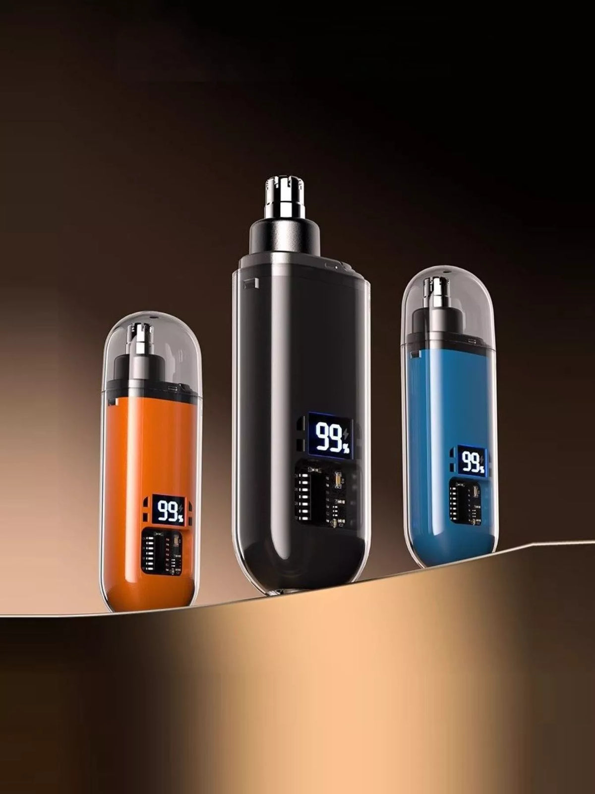 Rechargeable nose hair trimmer in black