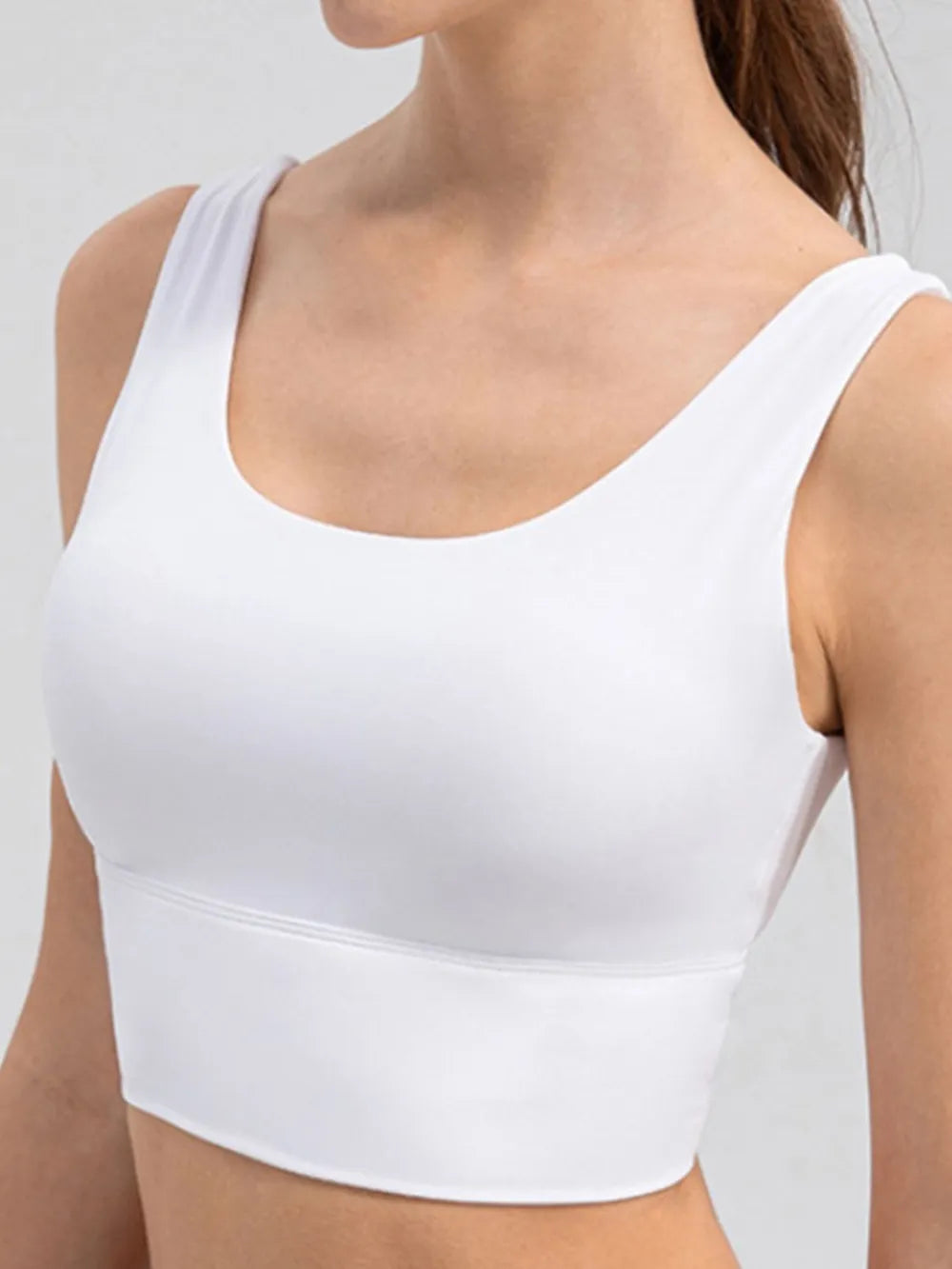 Scoop Neck Wide Strap Active Tank - Fashorio