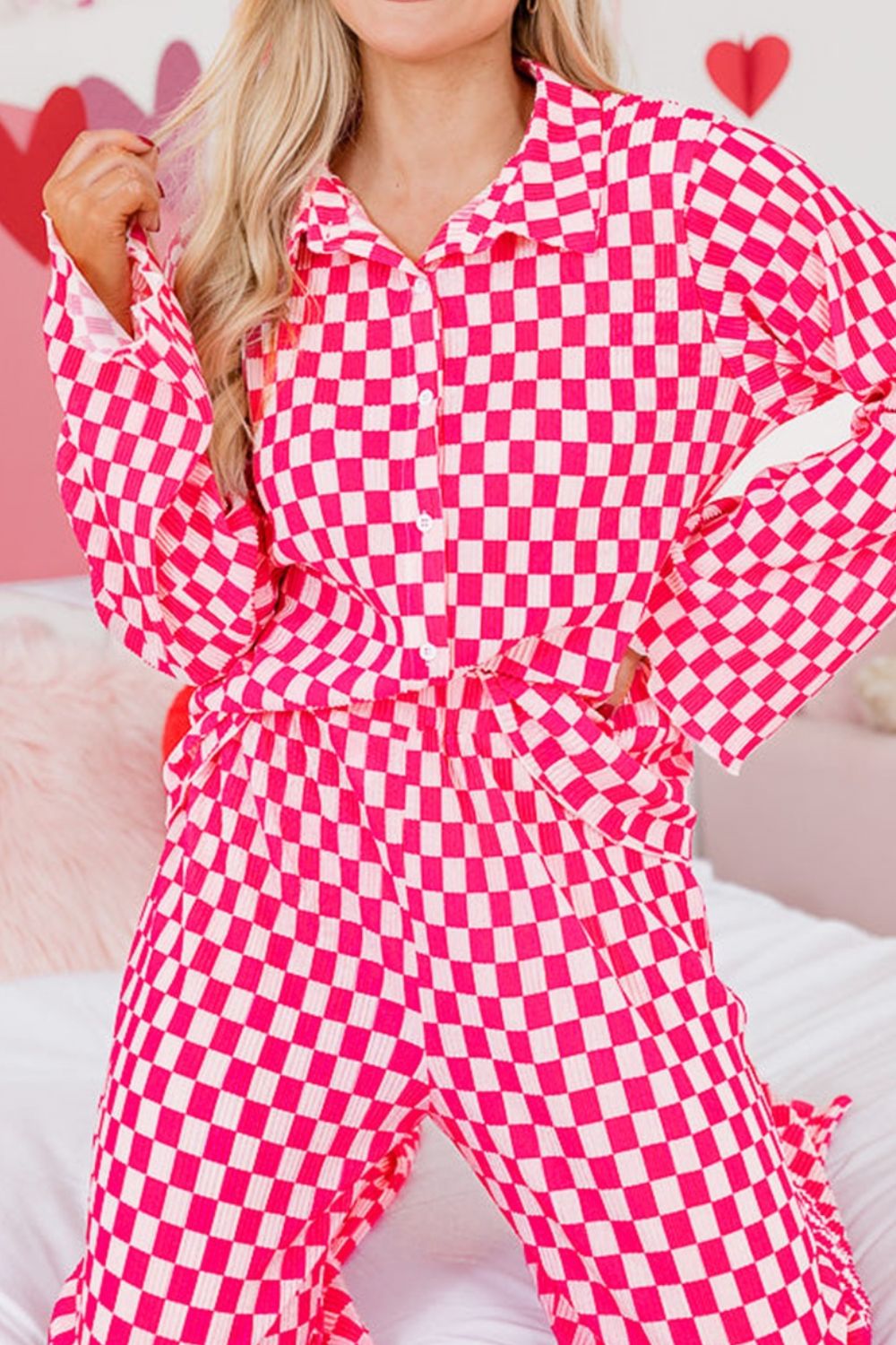 Checkerboard set back view