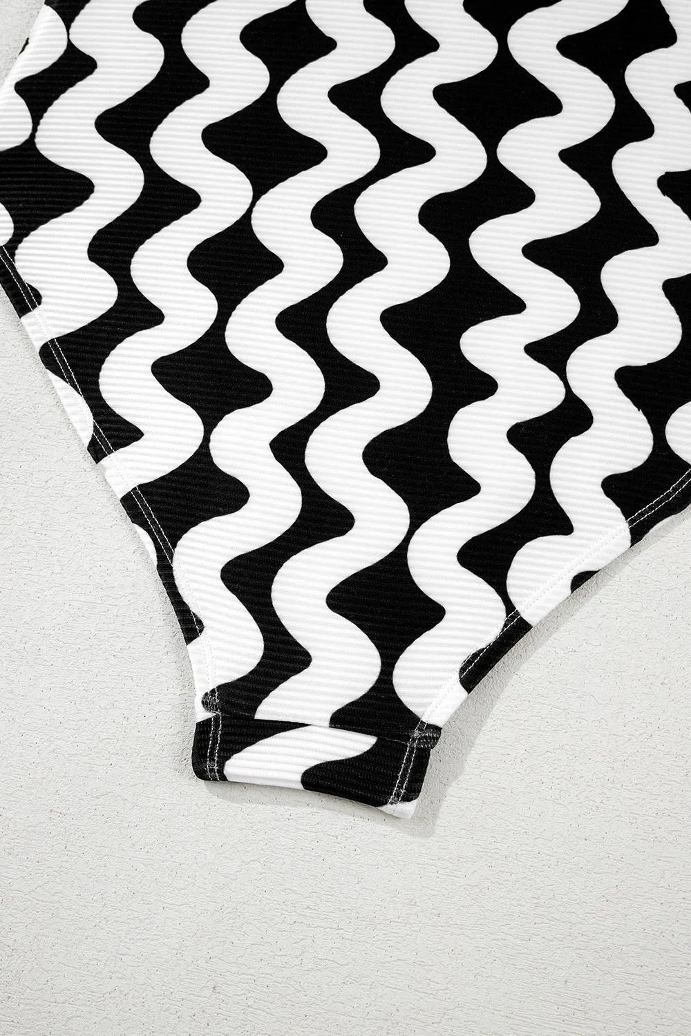 Tied Front Contrast Striped One-Piece Swimsuit - Fashorio