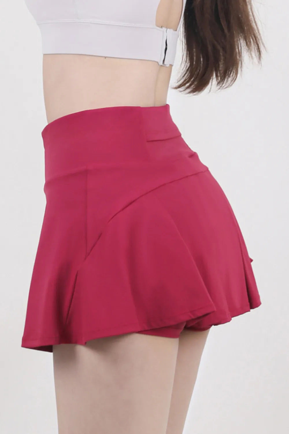 High waist pleated active skirt side view