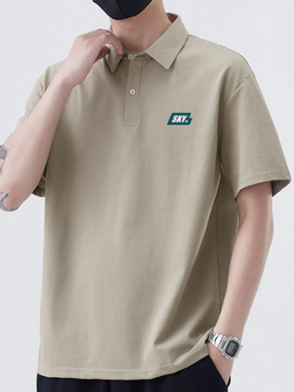 Men's Plus Size Button Detail Short Sleeve Polo - Fashorio
