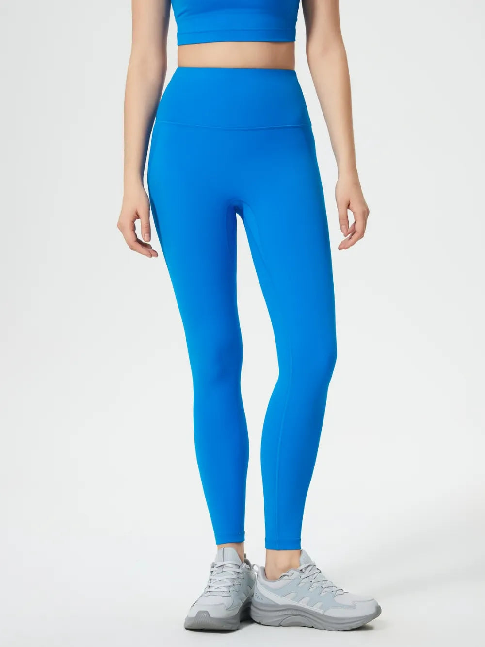 Millennia Wide Waistband Active Leggings Blue - Fashorio