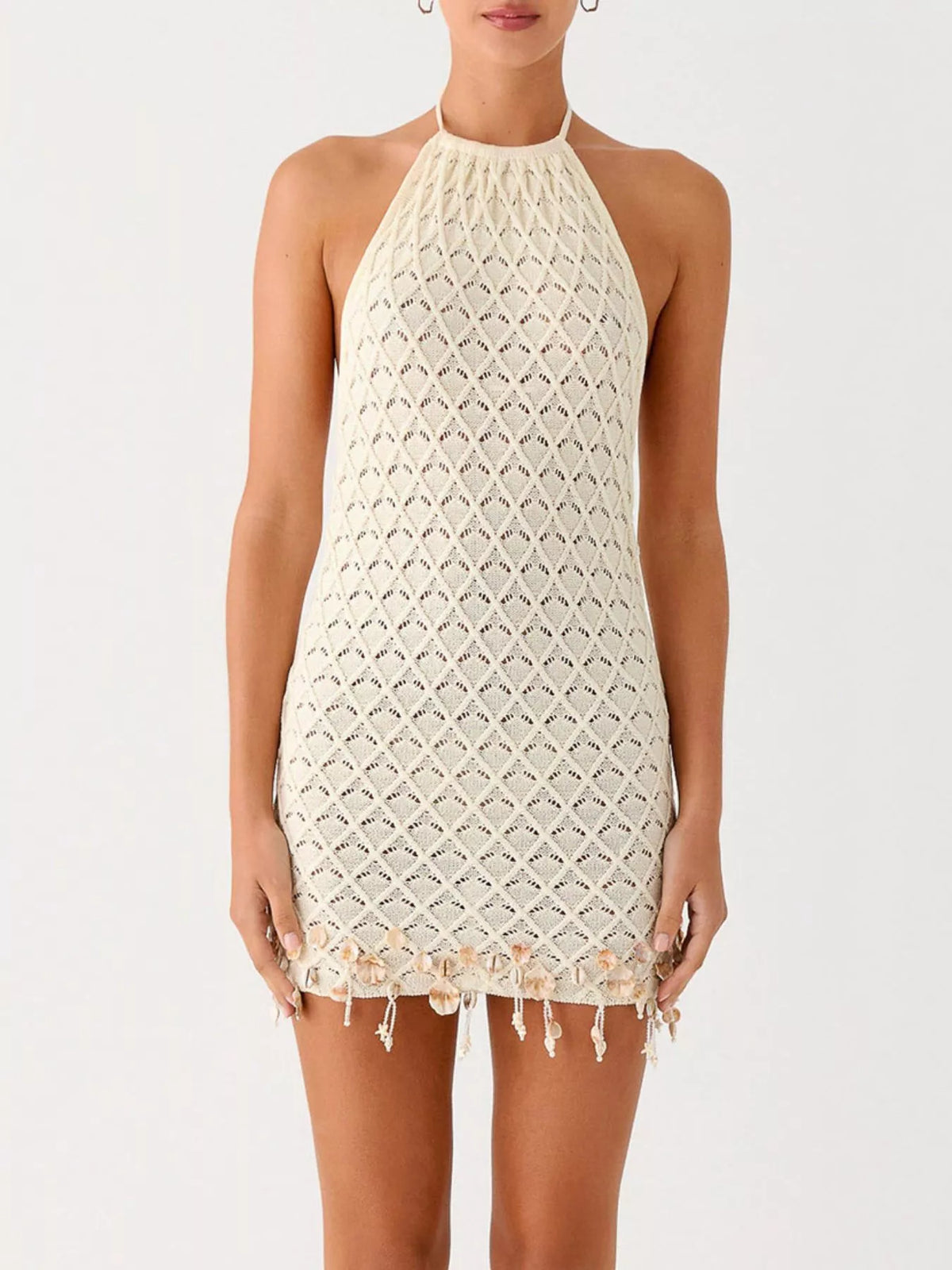 Halter neck tie and tassel detail