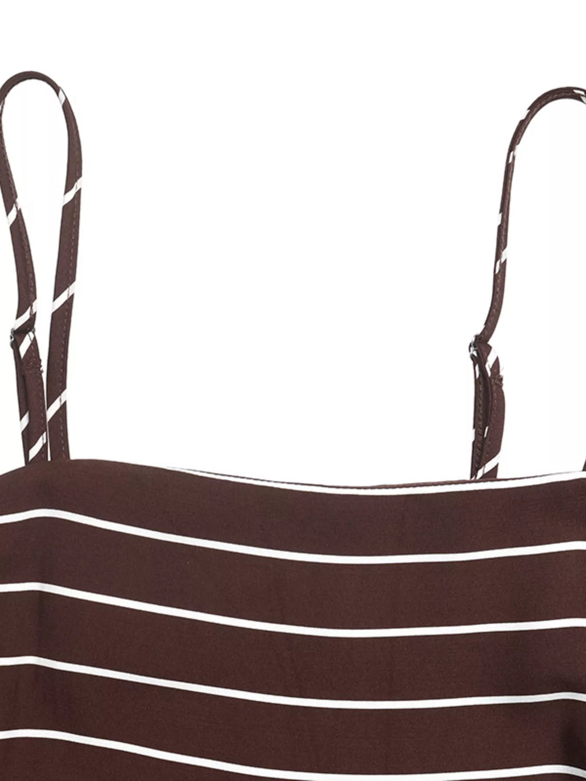 Striped maxi dress strap and shoulder detail