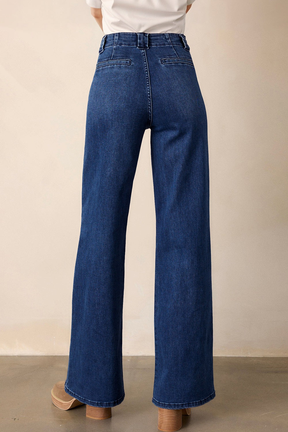 Straight leg denim side view