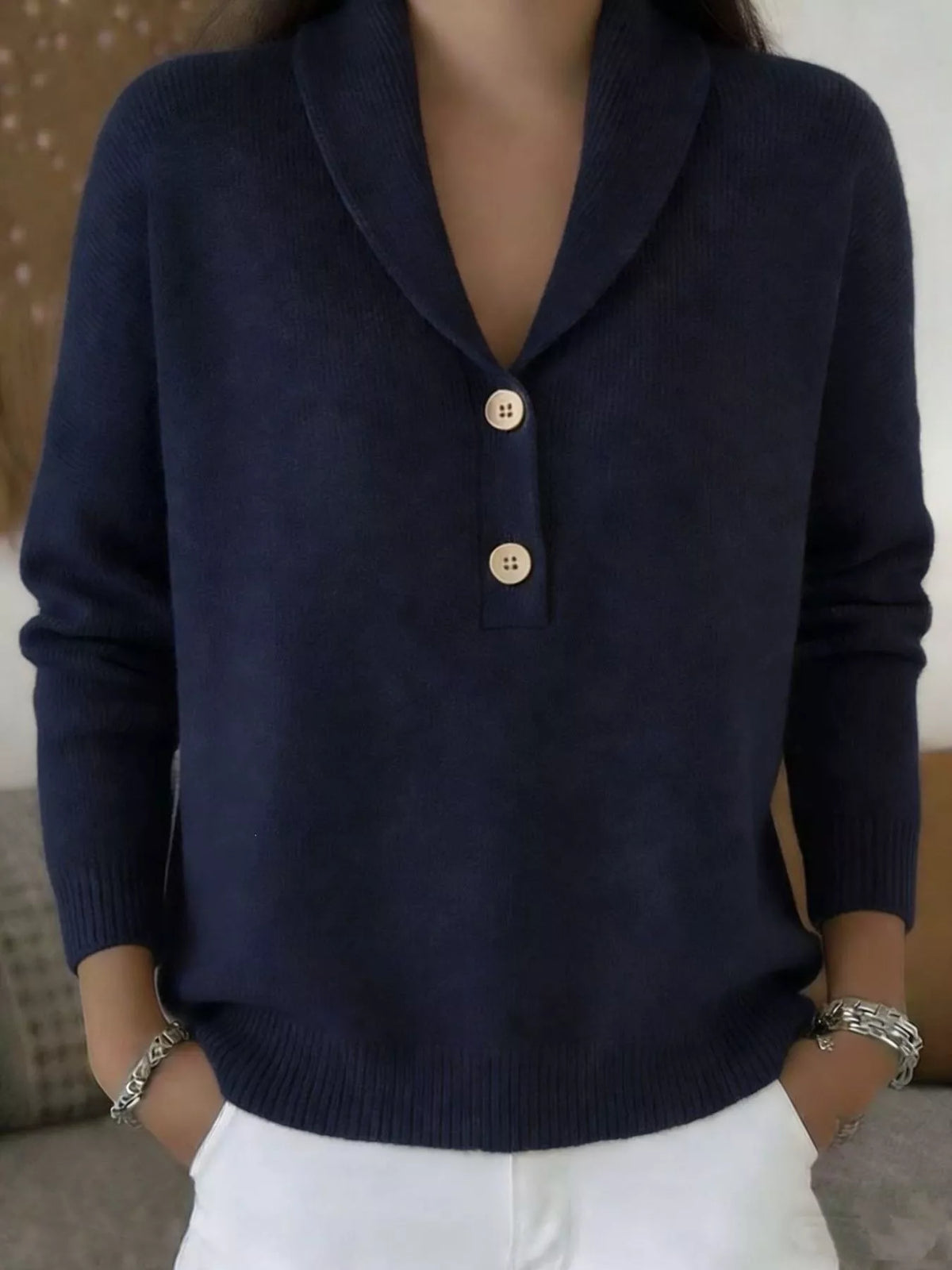 Button Detail Knit Sweater Plus Size view 10