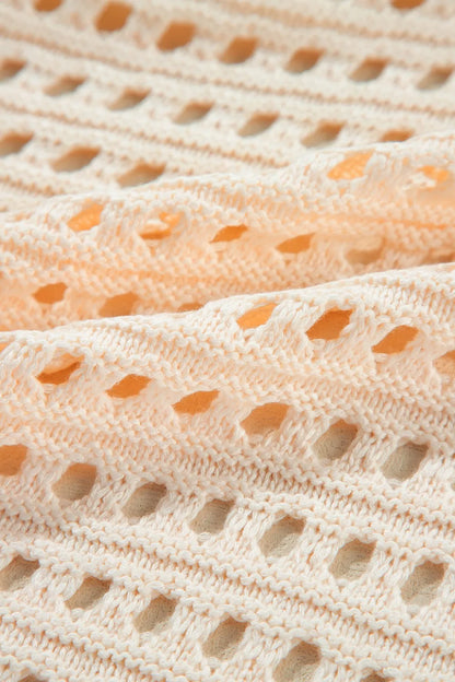 Openwork Open Front Cardigan - Fashorio