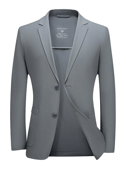 Men's Plus Size Lapel Collar Long Sleeve Blazer Dark Gray - Fashorio