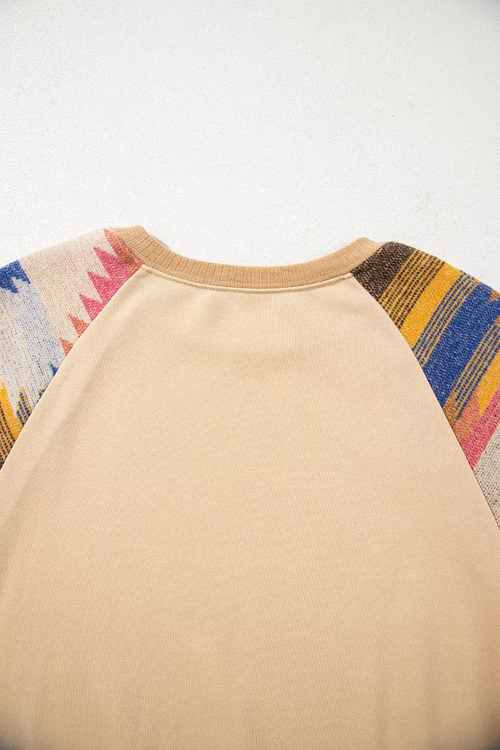 Detail of the bubble sleeve cuff on the sweatshirt