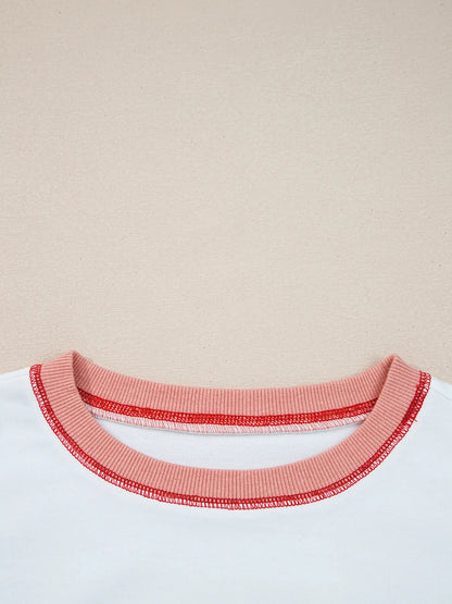 Stripe Color Block Contrast Stitching Oversize Sweatshirt - Fashorio
