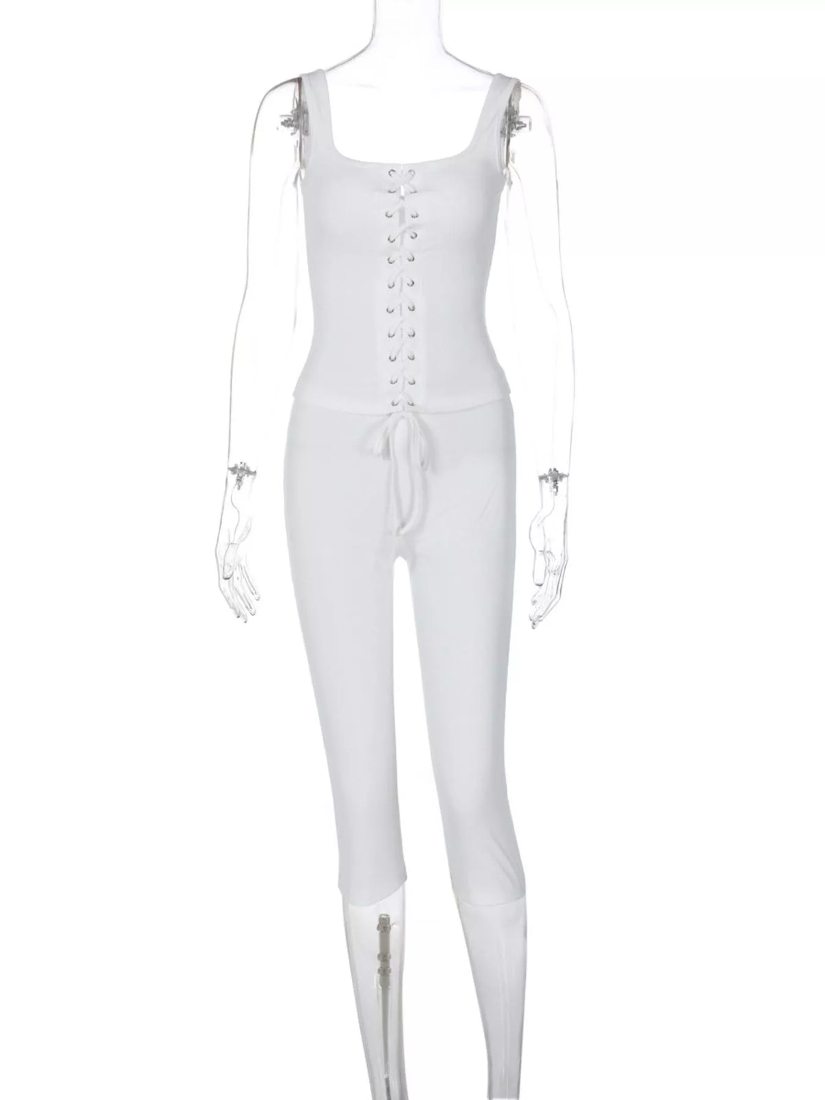 Lace Up Tank and Capri Two Piece Set, view 8