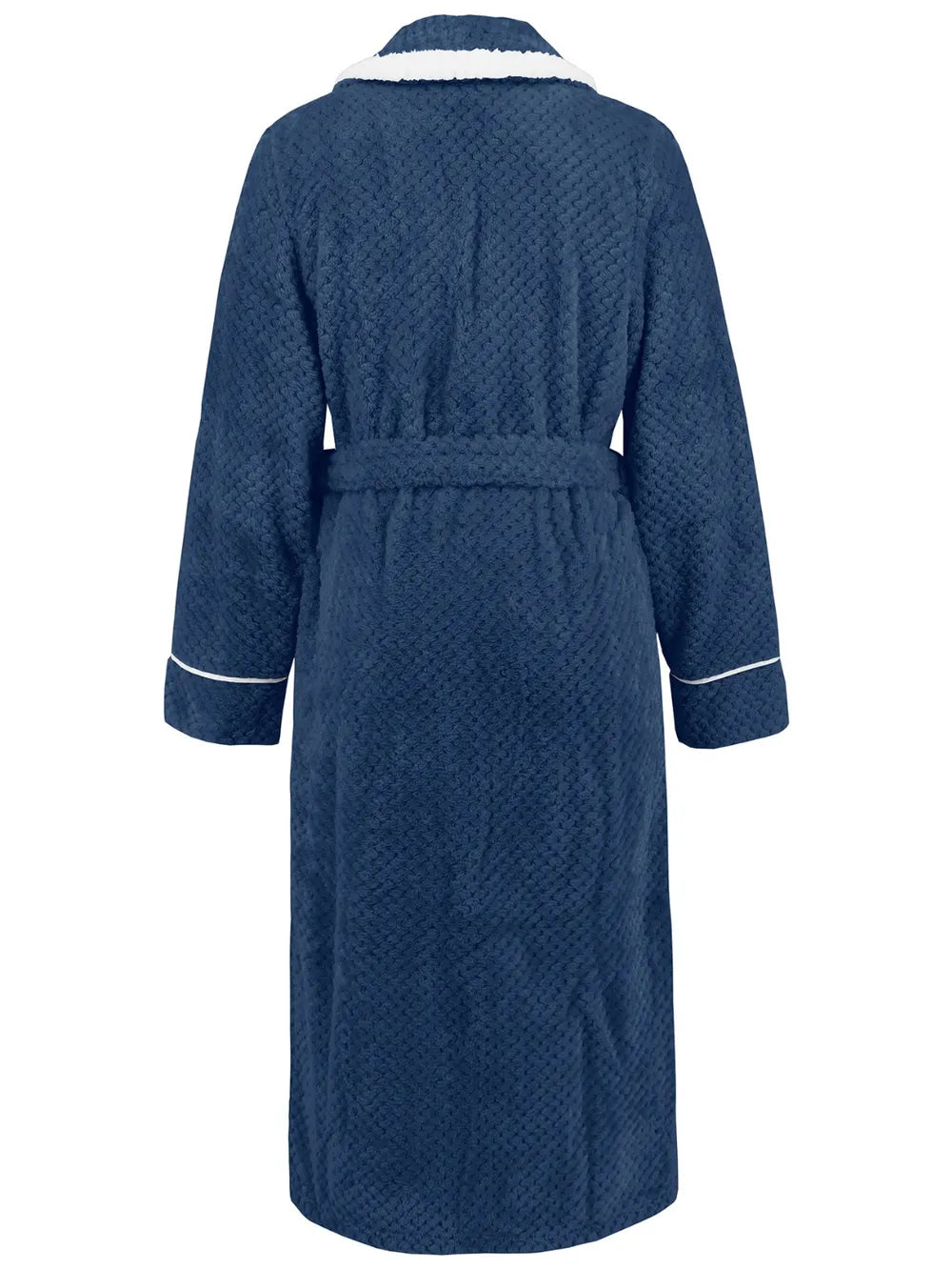 Contrast Trim Tie Waist Lounge Nightgown with Pockets - Fashorio