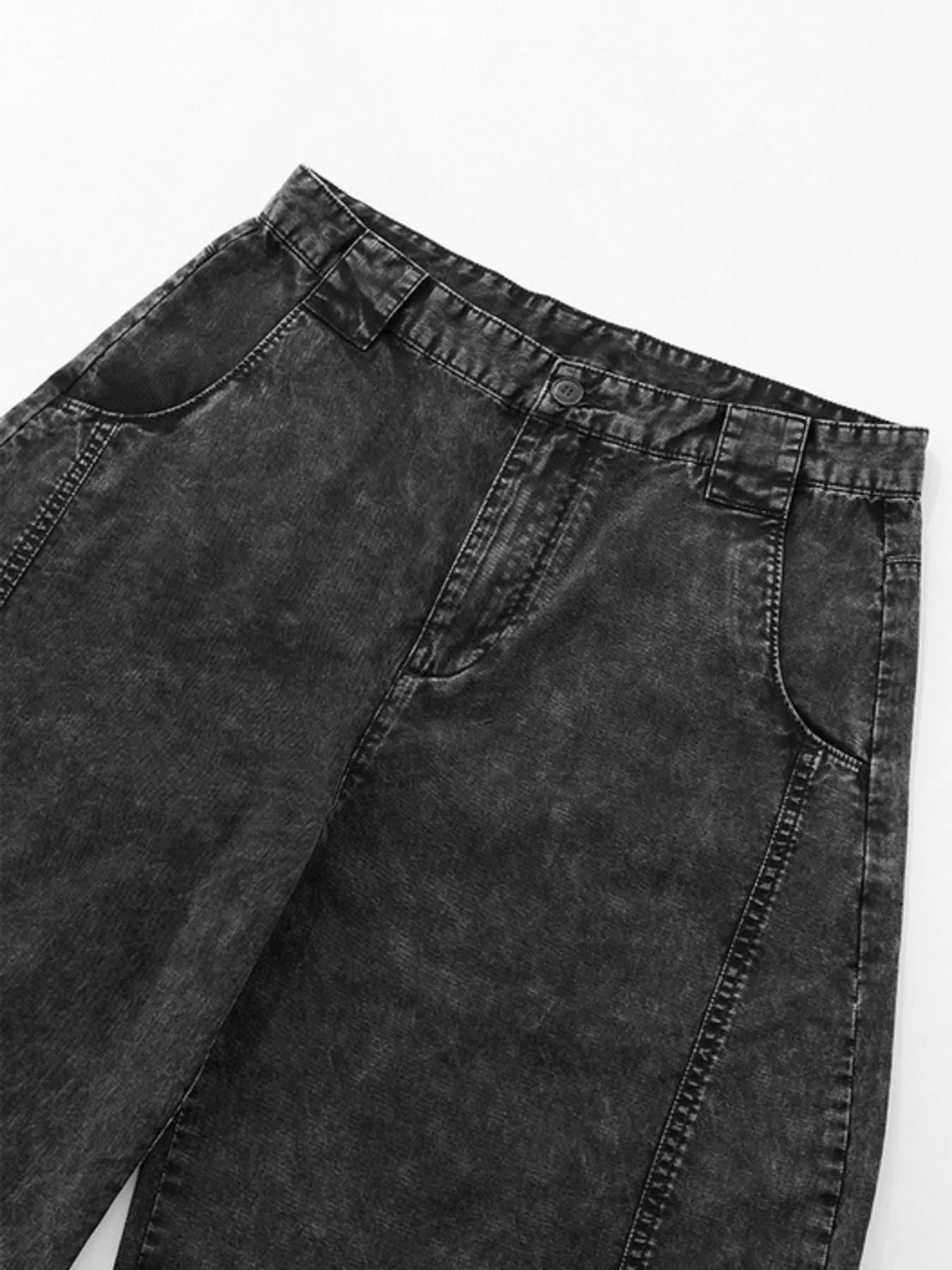Men's Washed Wide Leg Denim Shorts - Fashorio