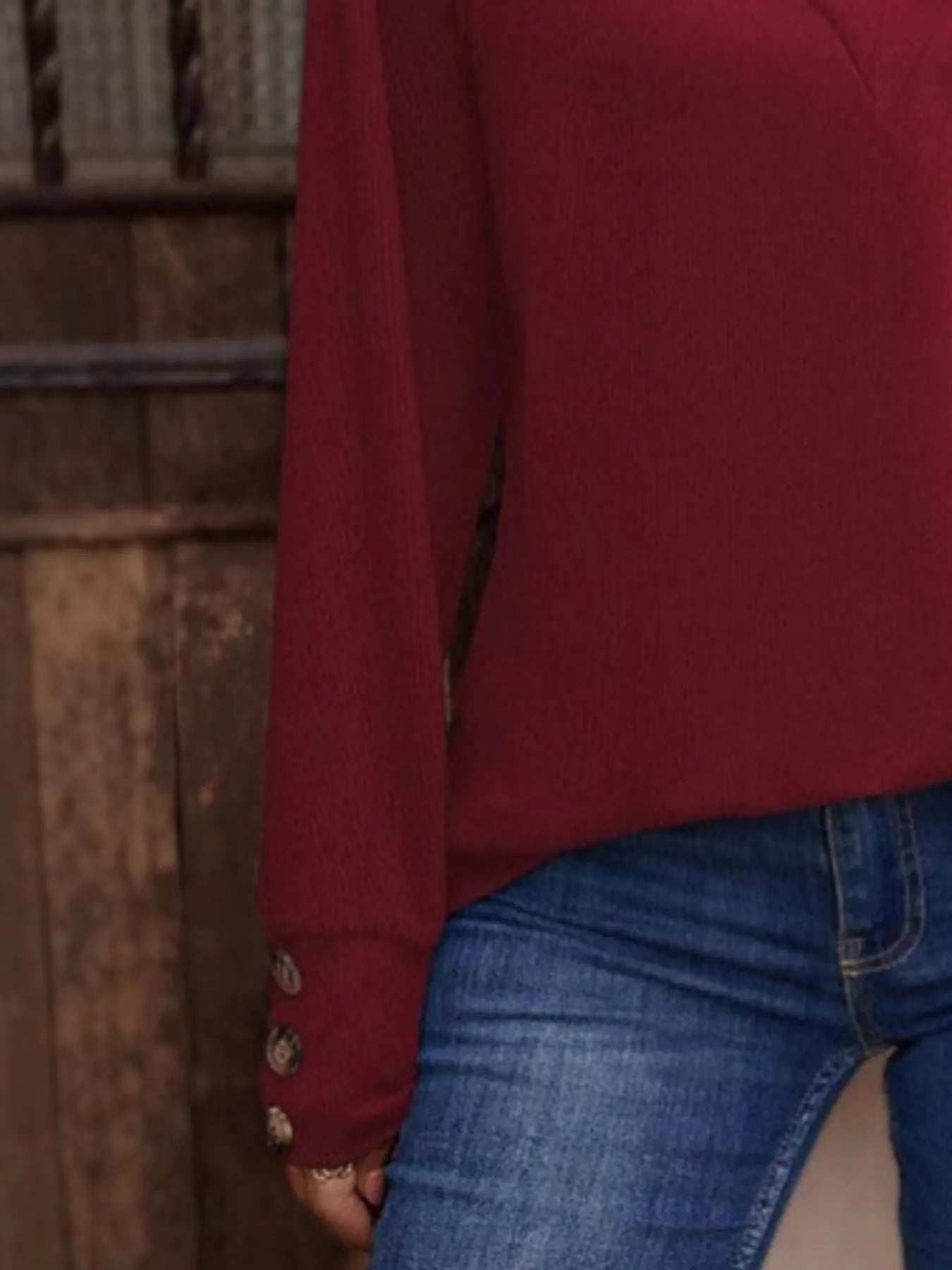 V-Neck Long Sleeve T-Shirt - Fashorio