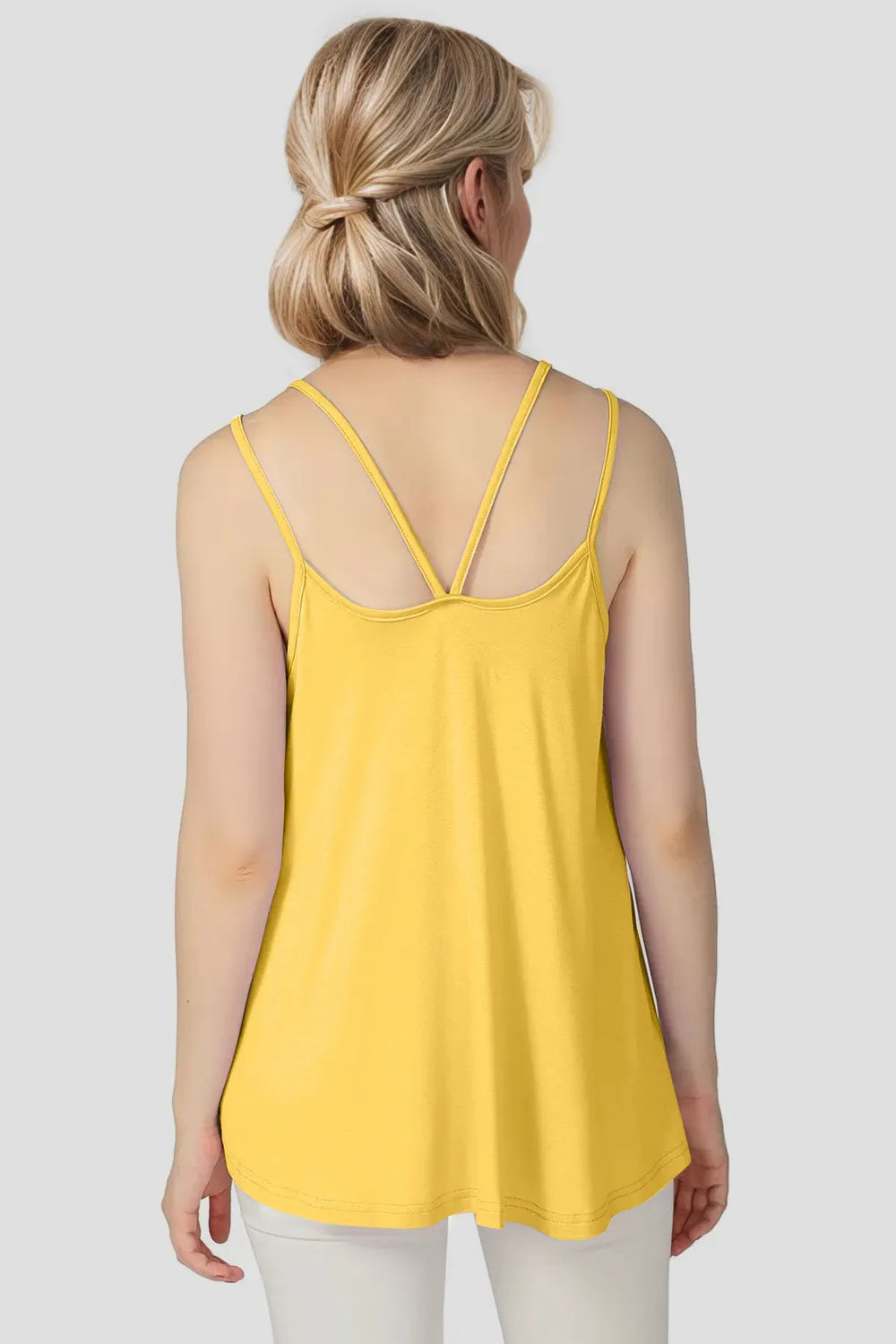 Bamboo Scoop Neck Spaghetti Strap Cami Top, view 21