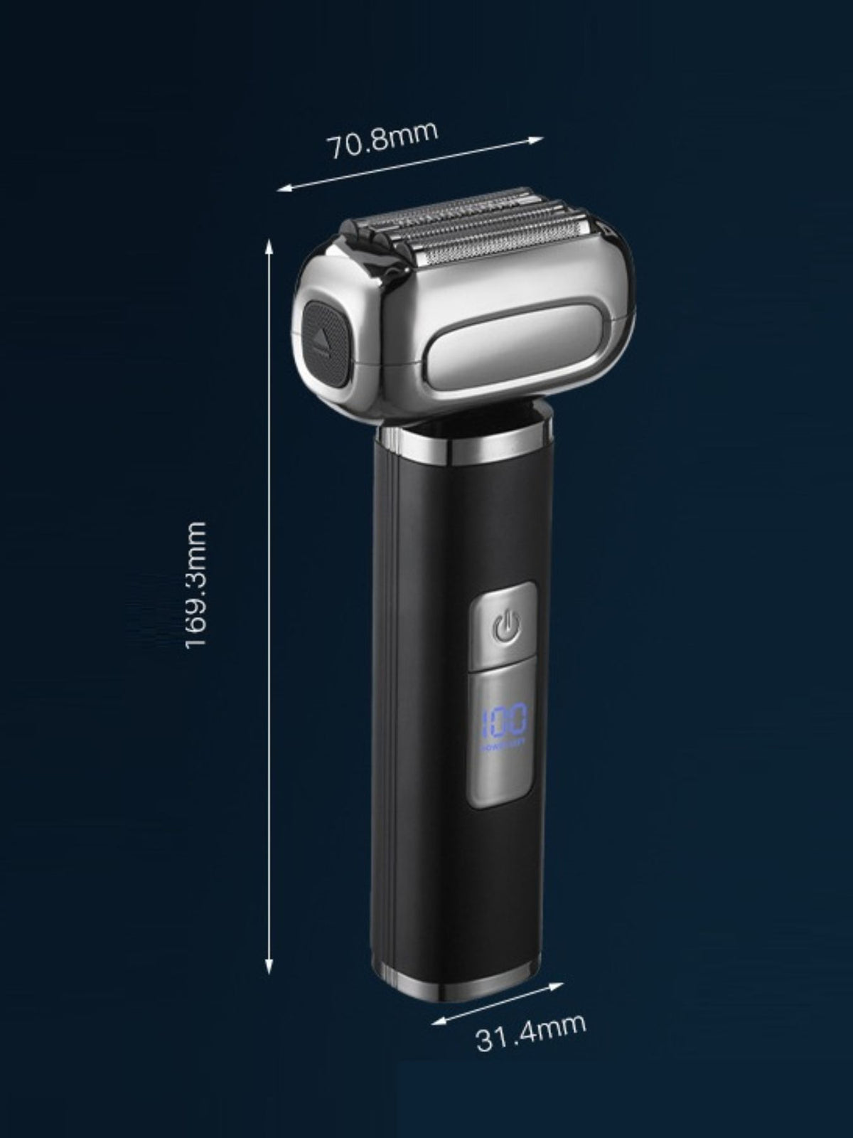 Black shaver with charging cable