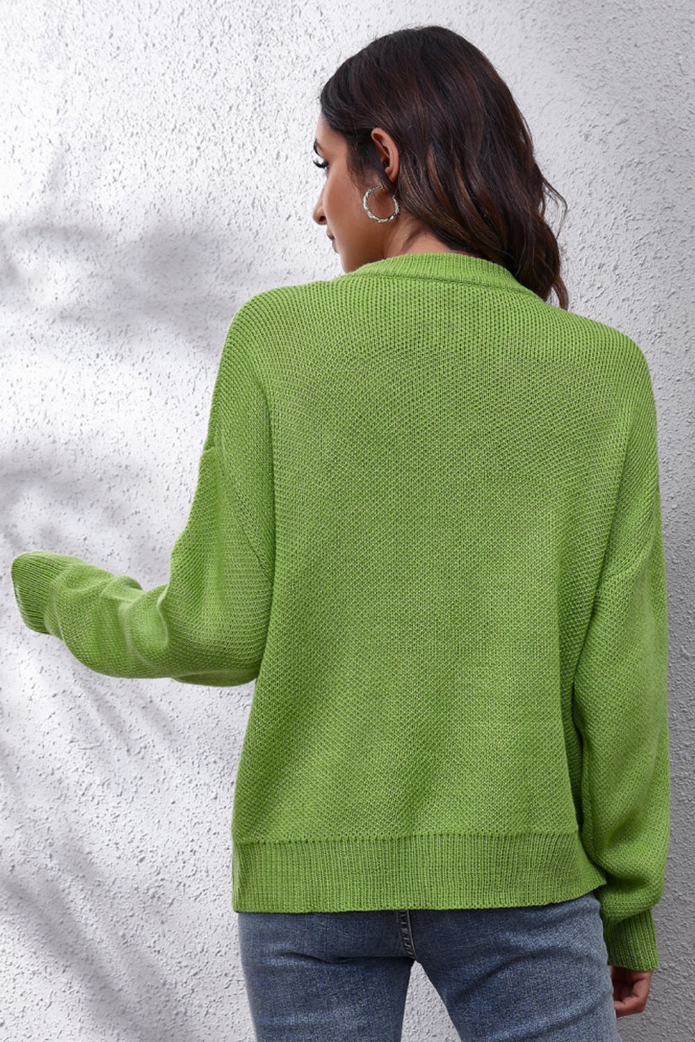 Flower Graphic Drop Shoulder Sweater - Fashorio