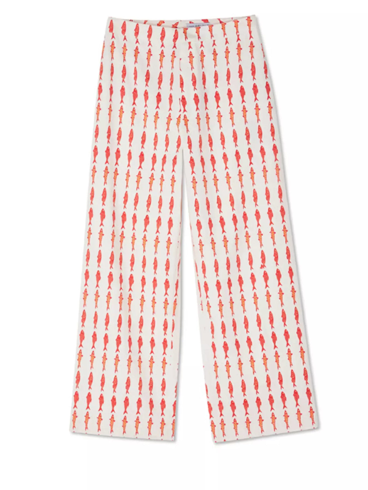 Matching fish print sleeveless top and pants set back view
