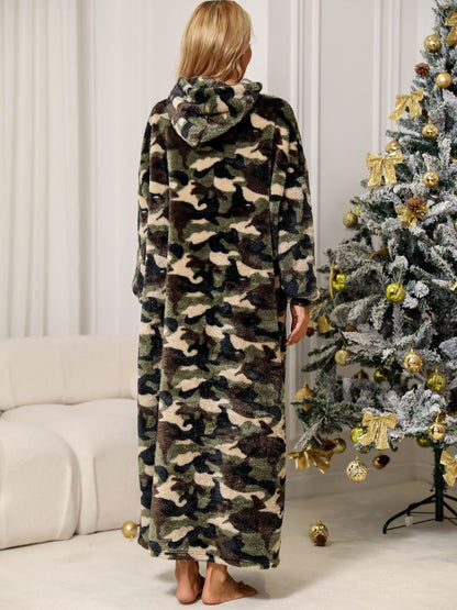 Camouflage Hooded Teddy Night Dress - Fashorio