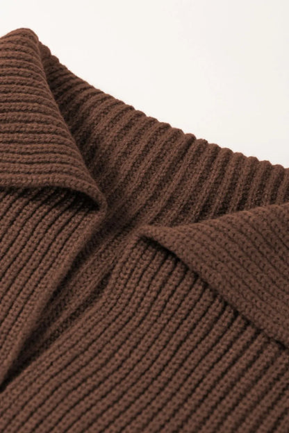Button Down Collared Neck Cardigan - Fashorio