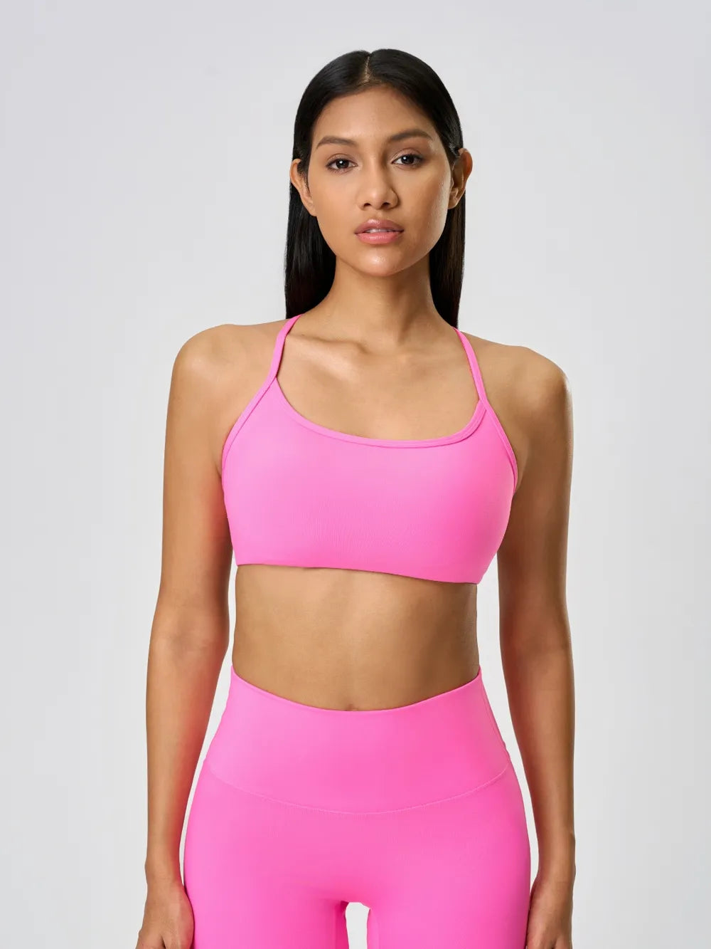 Millennia Crisscross Back Scoop Neck Active Cami with Detachable Chest Pads - Fashorio