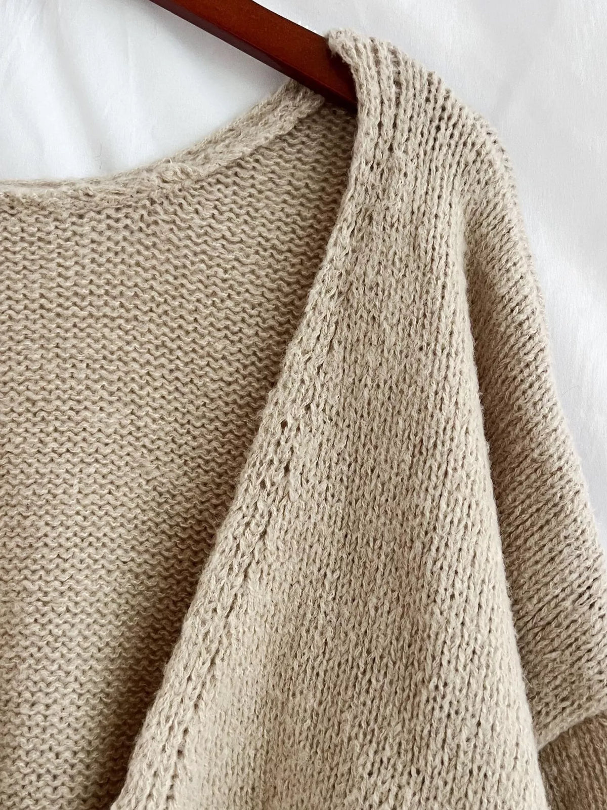 Chunky knit cardigan tie waist detail