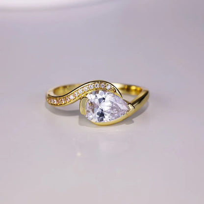 1.5 Carat Moissanite 925 Sterling Silver Ring Gold - Fashorio