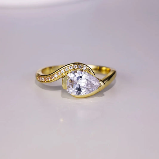 1.5 Carat Moissanite 925 Sterling Silver Ring Gold - Fashorio