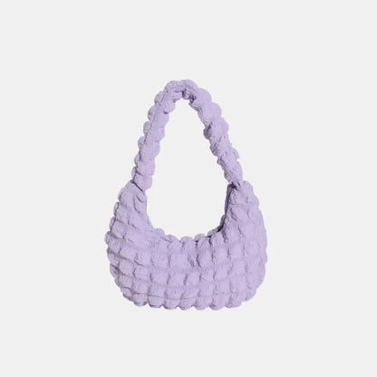 Small Texture Handbag Lilac One Size - Fashorio