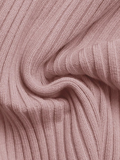 Ribbed Knit Square Neck Bodycon Sweater Dress - Fashorio