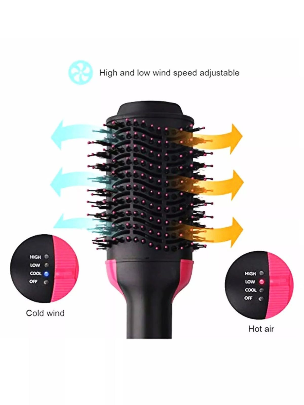 Hot air brush barrel bristle detail