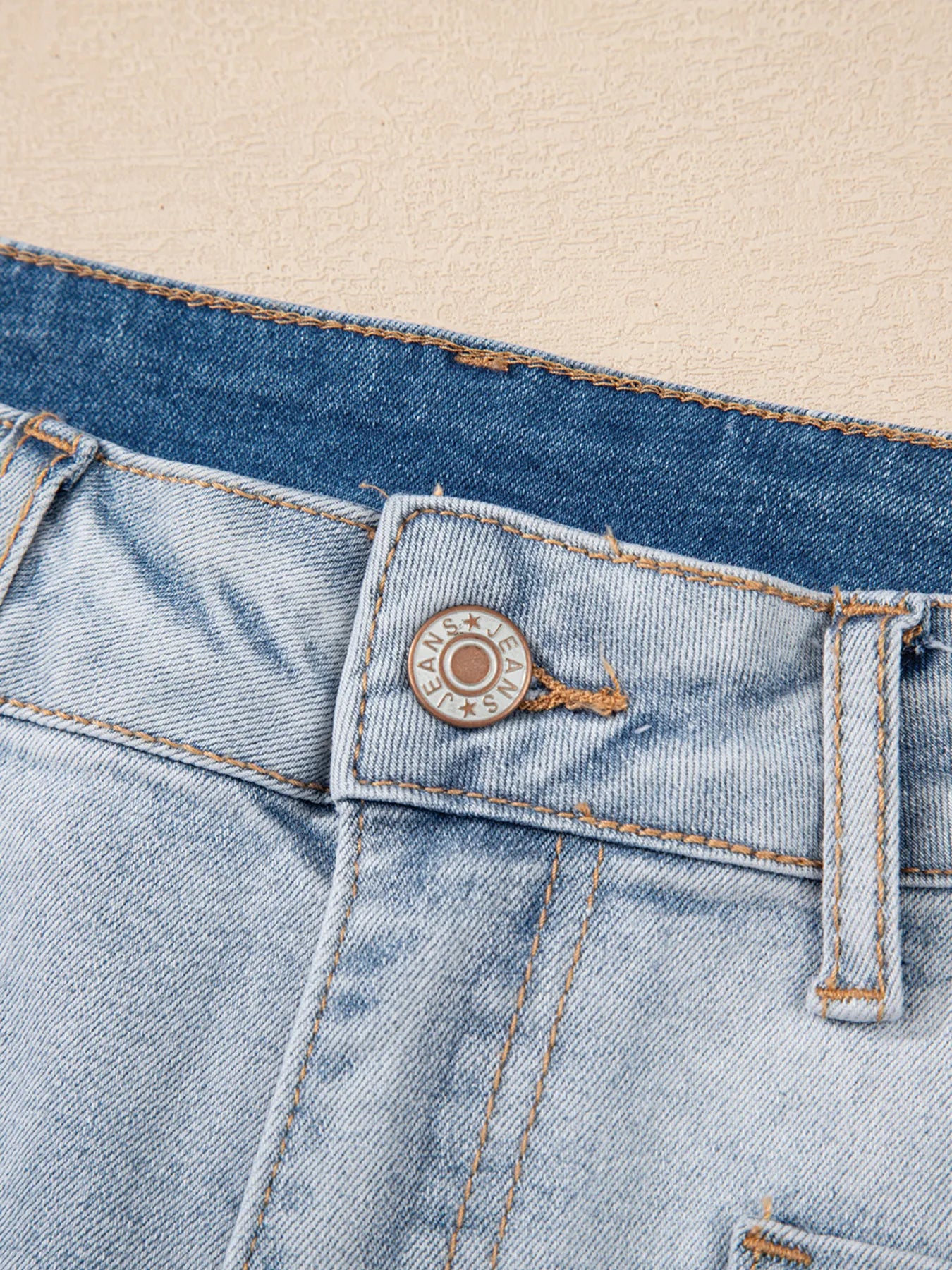 Wash High Rise Denim Shorts - Fashorio