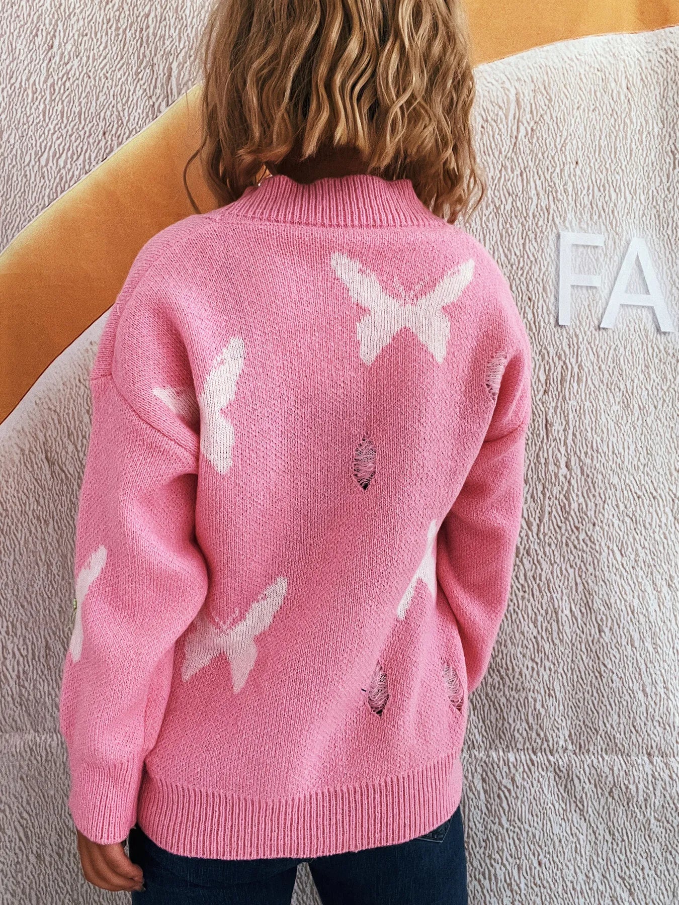 Butterfly Button Up Long Sleeve Cardigan - Fashorio