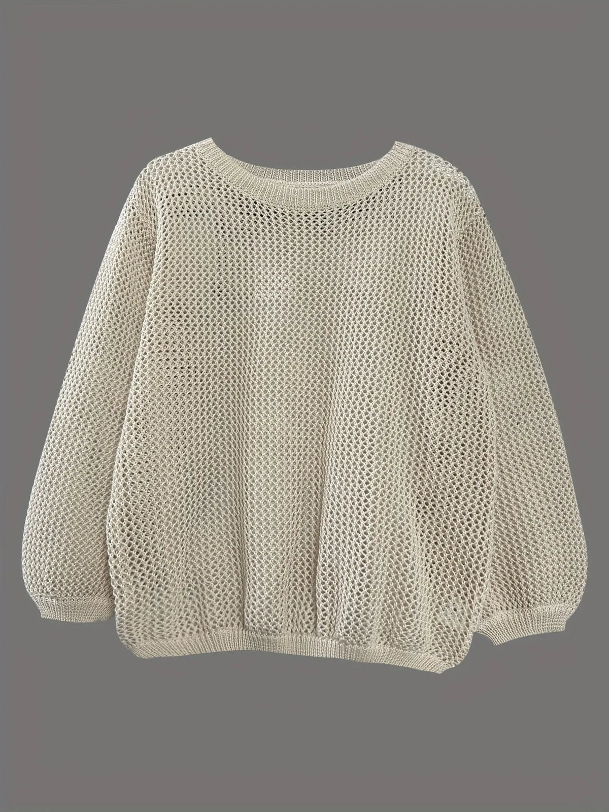 relaxed fit round neck sweater apricot close up detail