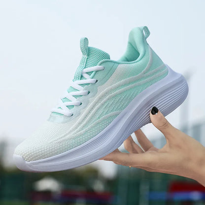 Mesh Breathable Lace Up Athletic Light Green - Fashorio