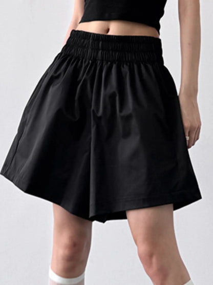 Smocked Wide-Leg Shorts - Fashorio