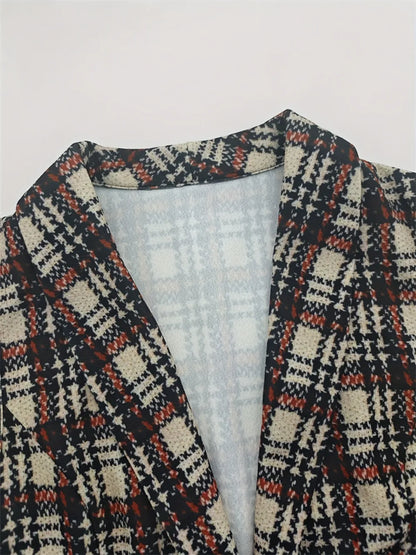 Plaid Button Up Collared Neck Vest - Fashorio