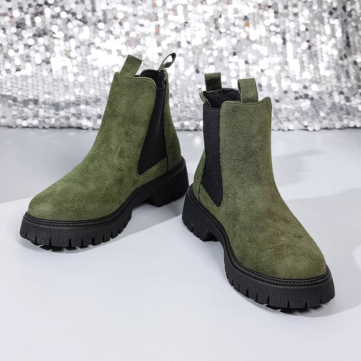 Ankle boots toe close up