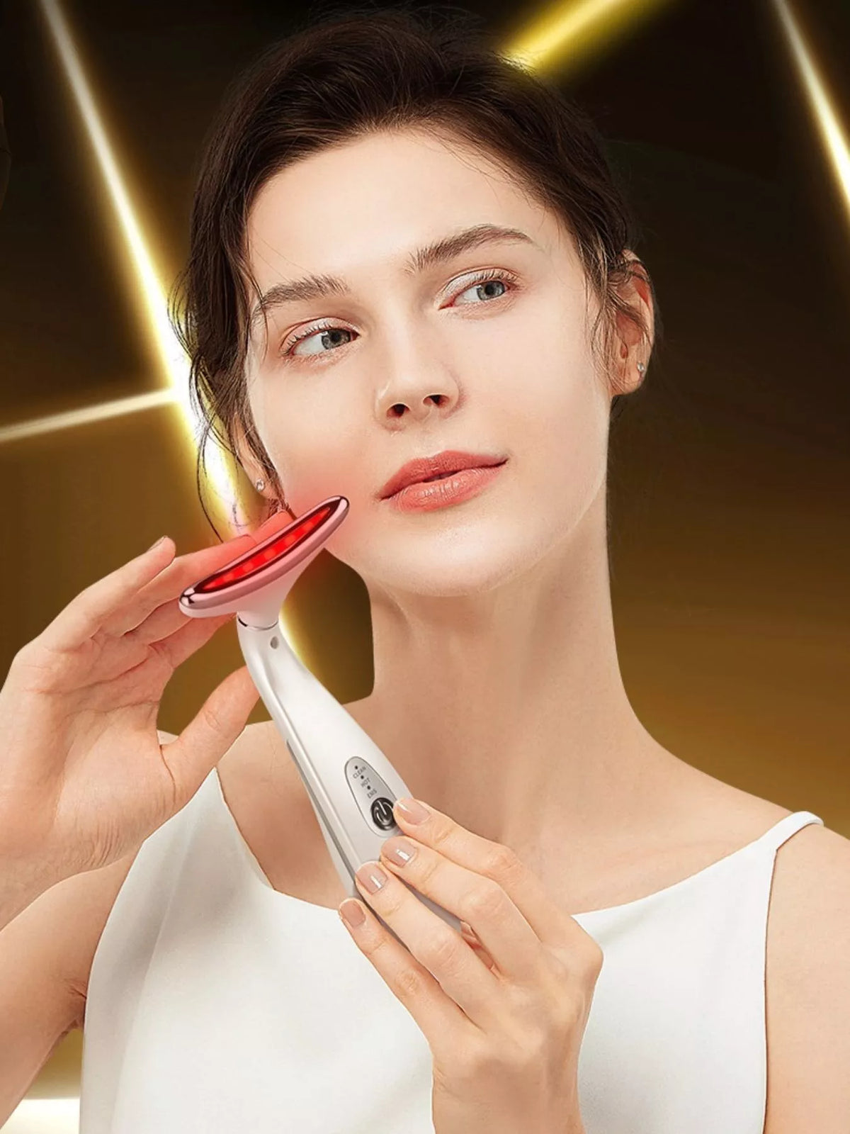 Facial massager held in hand